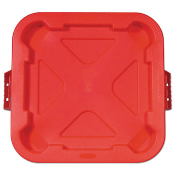 Rubbermaid® Commercial Square Brute Lid, 21.88w X 21.88d X 2.13h, Red freeshipping - TVN Wholesale